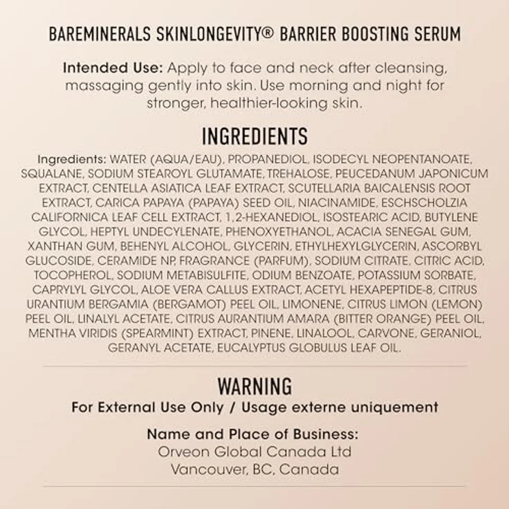 bareMinerals Seren Barrier Boosting Serum, Feuchtigkeitsserum mit Mineral Herb Complex und Niacinamid, 50 ml – Bild 3