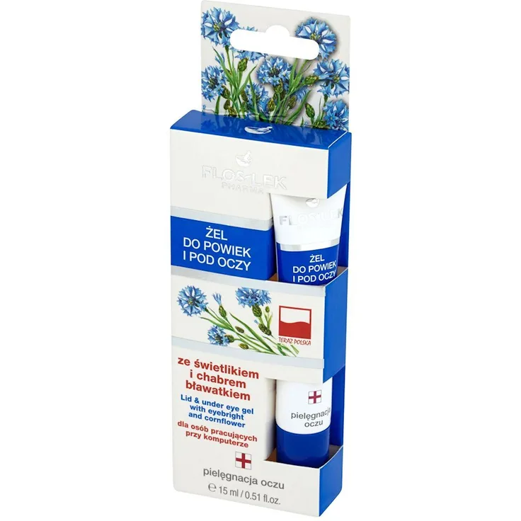 FLOSLEK Pharma Lid- & Unteraugengel mit Augentrost und Kornblume, 15ml, beruhigend und verjüngend