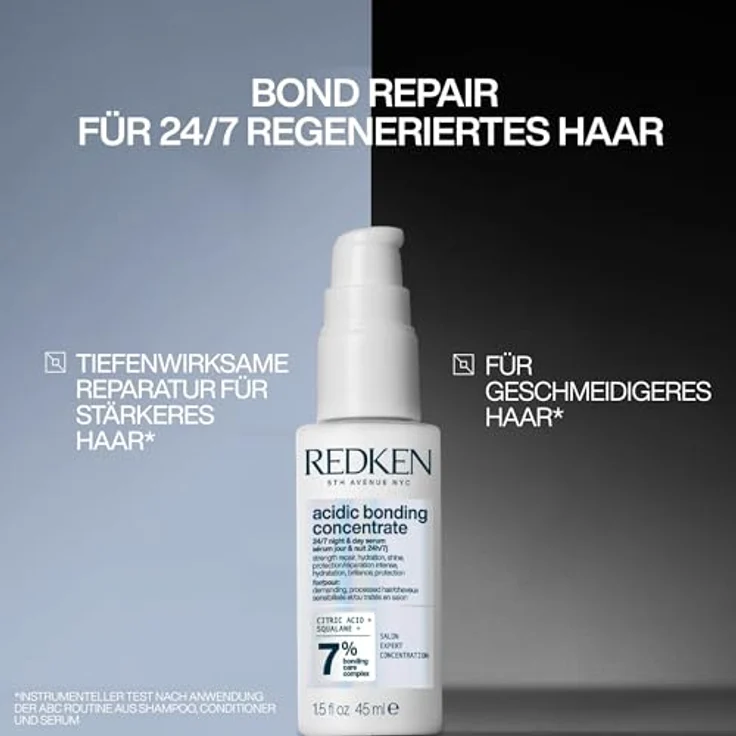 Redken Pflegendes Bonding Serum, Tiefenwirksame Reparatur für stärkeres Haar, Vegan, 24/7 Night & Day Serum, 1 x 50 ml – Bild 3