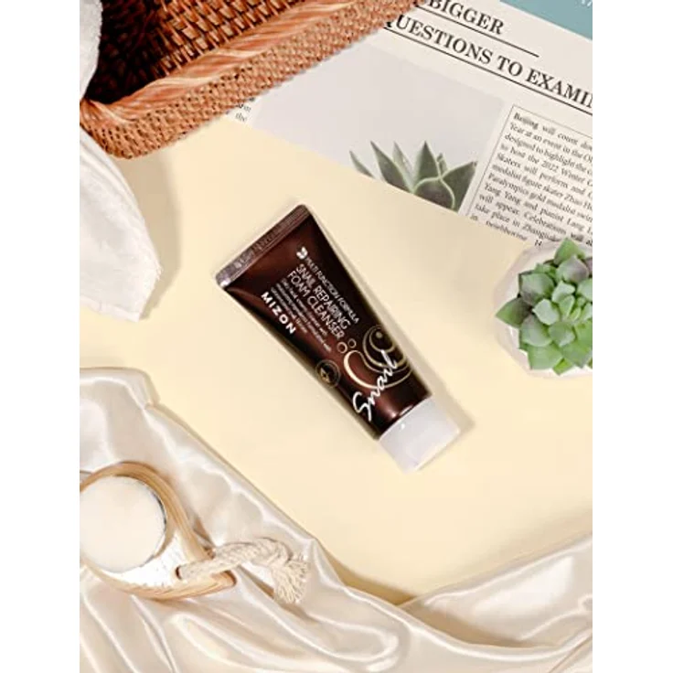 [MIZON] SNAIL REPAIRING FOAM CLEANSER (60 ml) Korean Skincare - Gesichtsreiniger für Poren und Mitesser - Feuchtigkeitsspendende Formel mit Schneckenfiltrat und sanften Bläschen – Bild 5