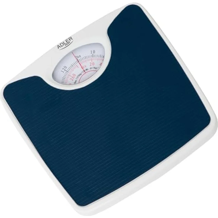 Adler AD 8151b Mechanische Personenwaage, 130 kg, rutschfest, Polymer, Blau – Bild 3