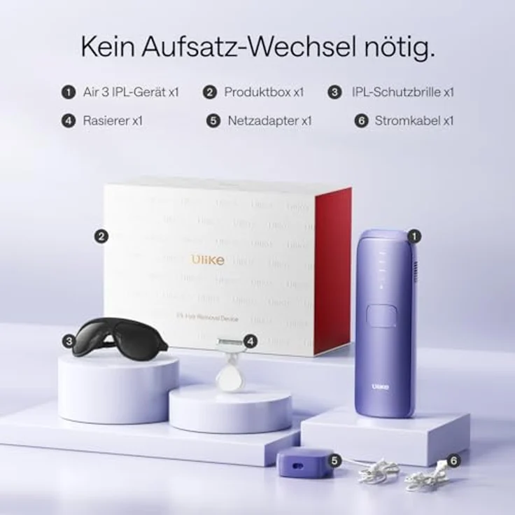 Ulike Air 3 Sapphire Ice Cooling, IPL-Haarentfernungsgerät in elegantem Violett für schmerzfreie Anwendung – Bild 7