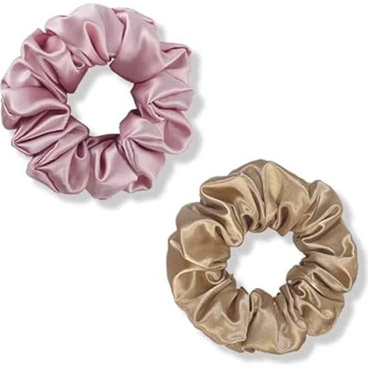 townssilk Seidenhaarschlaufe, 100% Maulbeerseide, 22 Momme, haarschonend, 2 Stück, dusty pink taupe – Bild 1