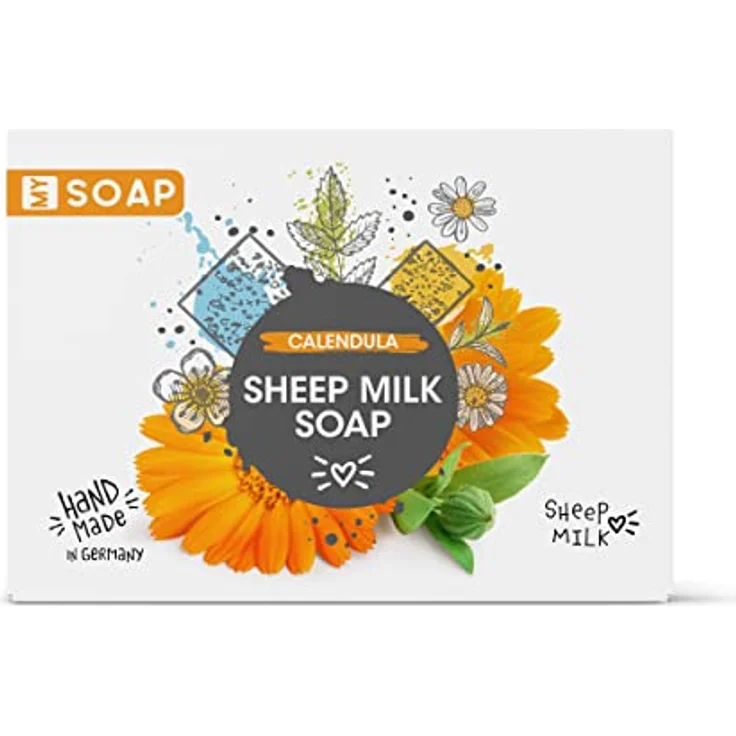 MY SOAP Schafmilchseife, Natural by accentra, handgefertigte Schafmilchseife MY SOAP in Papierschachtel, 100g, Motiv/Duft: Ringelblume – Bild 2