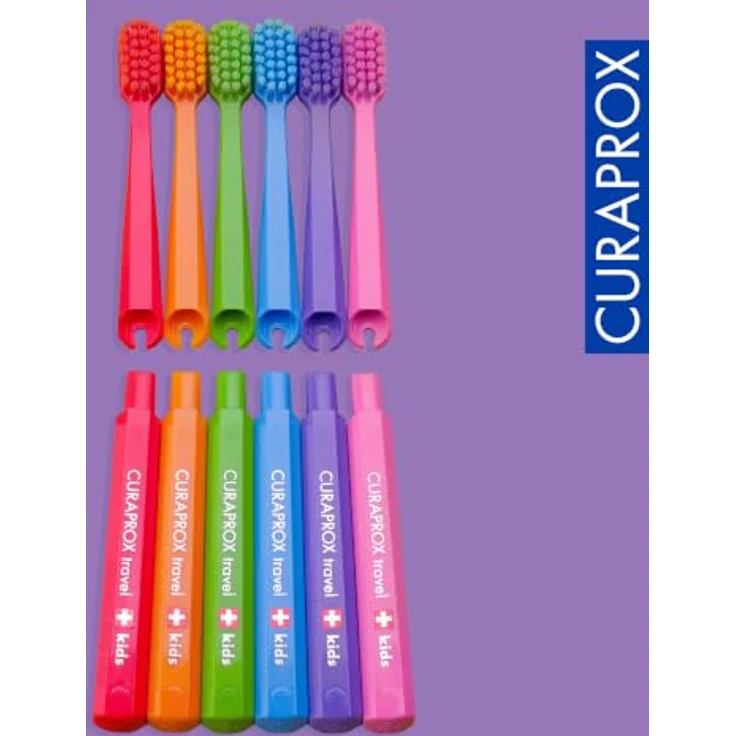Curaprox Kids Travel Refill, Ersatz-Kopf für Kinderzahnbürsten, 2 Stück, lila, feine Borsten für gründliche Reinigung – Bild 7