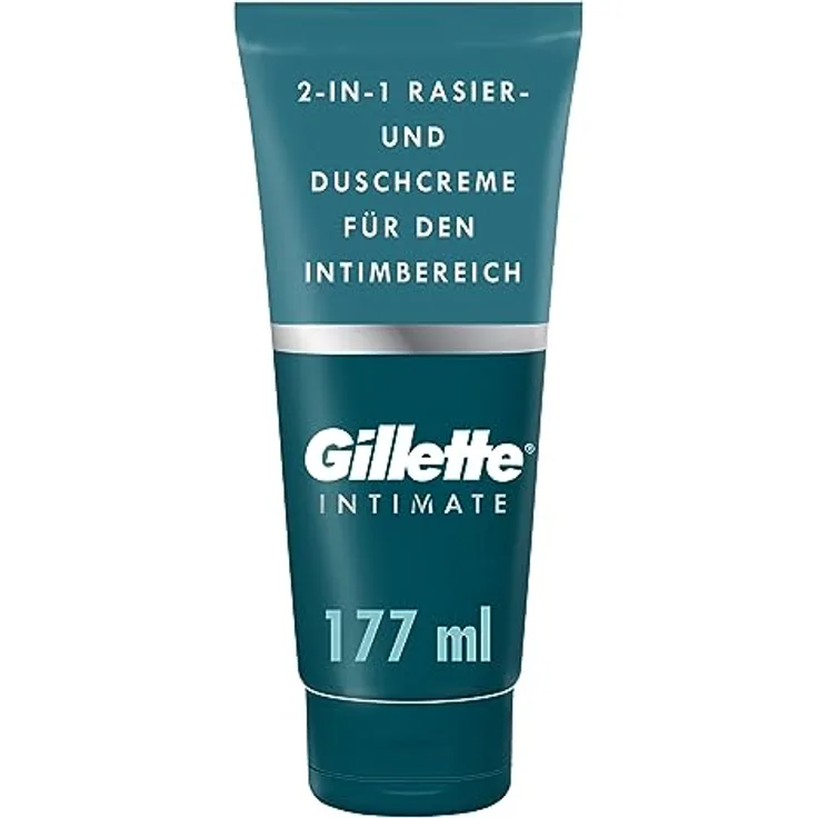 Gillette Body & Intimate 2-in-1 Rasier- und Duschcreme, sanfte Formel für Körper & Intimbehaarung, mit Aloe, 177ml, parabenfrei