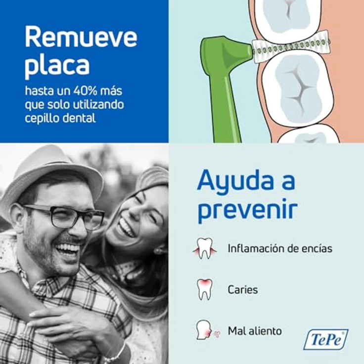 TePe Angle Interdentalbürste Blau ISO Größe 3: 0,6 mm - Kontrollierte Reinigung der Zahnzwischenräume auch an schwer zugänglichen Stellen - 1 x 6 Angle Interdentalbürsten Interdentalbürsten – Bild 2