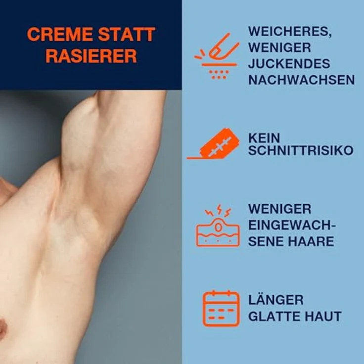 NO HAIR CREW Intim Haarentfernungscreme für Männer, Doppelpack (2 x 100 ml) – Sanfte Haarentfernung ohne Rasurbrand, dermatologisch – Bild 5
