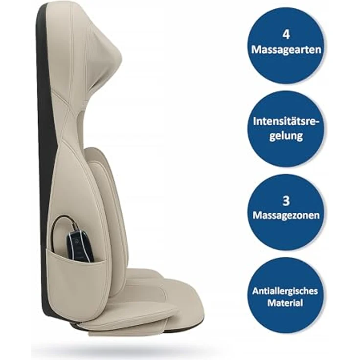 Medivon Olympia Massagematte Shiatsu Massagesessel mit 8 Massageköpfen, Luft- und Vibrationsmassage, Wärmefunktion, 3 Modi, 60 W Leistung, antiallergischer Stoff, ideal für Entspannung zu Hause – Bild 3