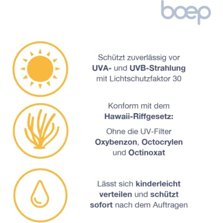 boep Sonnencreme Sensitiv LSF 30 | Mineralische Sonnencreme für Babys, Kinder & Erwachsene mit sensibler Haut | Sonnenschutz ohne chemische UV-Filter | Vegane Naturkosmetik (100ml) – Bild 4