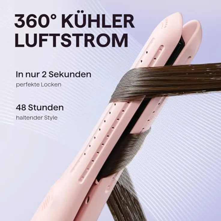 Wavytalk Cool Curl Pencil Airflow Lockenstab, 0,65 Zoll Mini Glätteisen für Kurze Haare, 5 Temperaturstufen, 360° Kühlluft-Technologie, leicht und kompakt – Bild 3