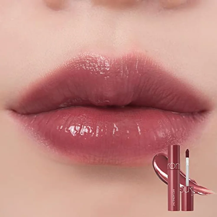 rom&nd Juicy Lasting Lipgloss #19 Almond Rose, hochpigmentiert, 5,5 g, feuchtigkeitsspendend und langanhaltend – Bild 2