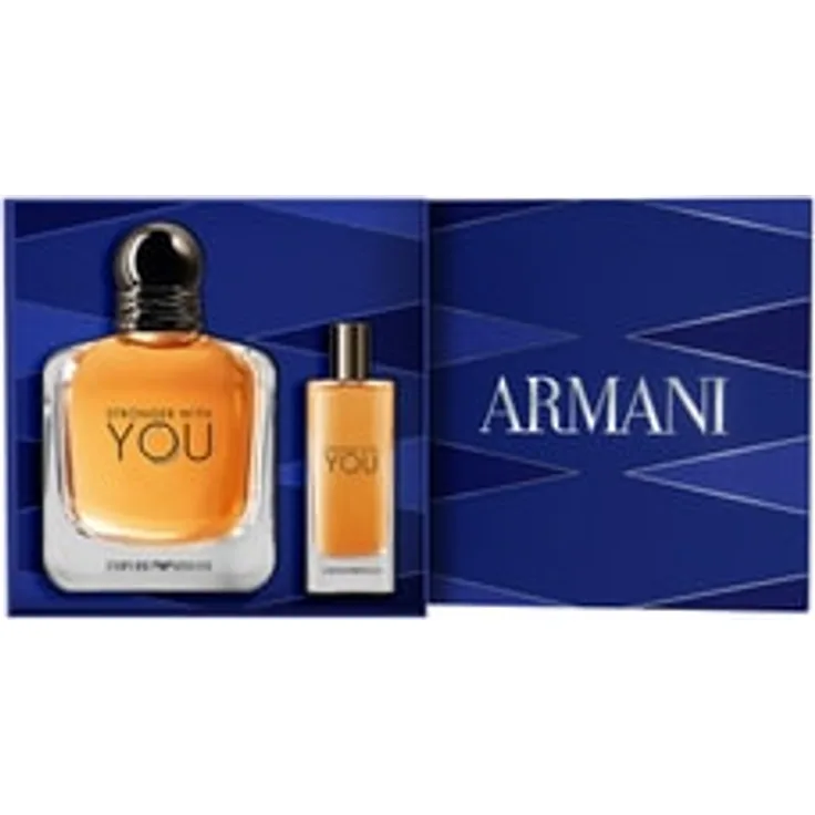 Giorgio Armani Stronger With You Eau de Toilette, 100 ml + 15 ml Set, frischer Fougère-Zitrusduft mit Amberholz-Basisnote