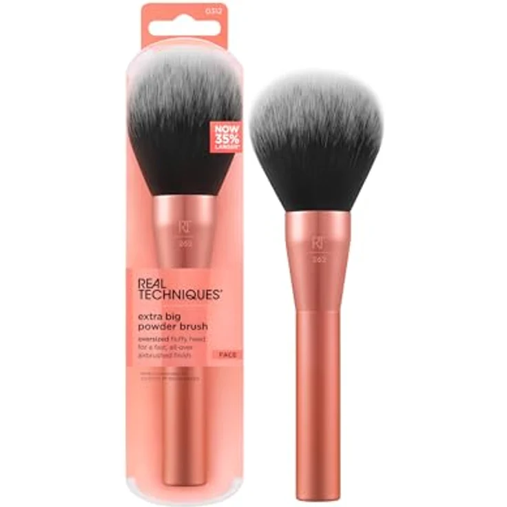Real Techniques Extra Big Powder Brush RT 262, veganes Make-up-Accessoire für präzises Puderauftragen, 1 St. – Bild 1