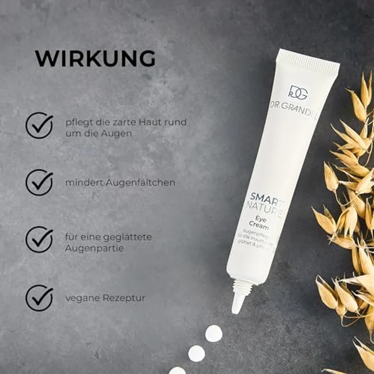 DR. GRANDEL Smart Nature Eye Cream 20 ml, vegane Augenpflege mit Oat Protect & Wiesenblumen-Extrakt, reduziert Fältchen und Schwellungen – Bild 2
