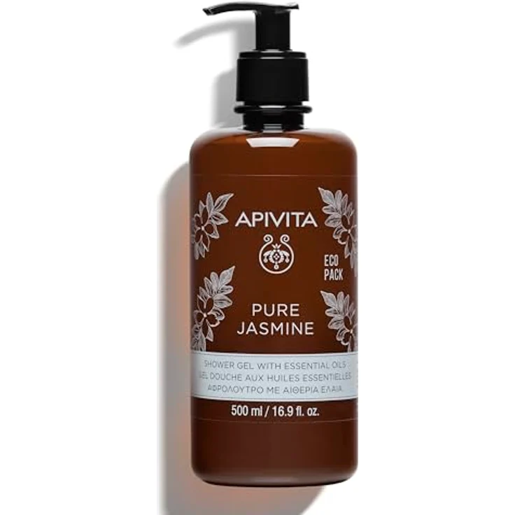 Apivita Pure Jasmine Shower Gel, feuchtigkeitsspendendes Duschgel mit ätherischem Öl, 500 ml – Bild 1
