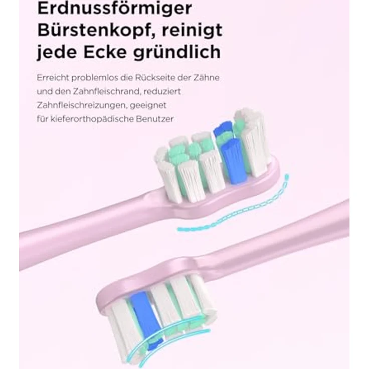 YTEATH PRO Elektrische Schallzahnbürste für Erwachsene & Kinder, 5 Putzmodi mit 3 Intensitätsstufen, 8 Ersatzbürstenköpfen & Reiseetui, wiederaufladbar, IPX7 wasserdicht – Bild 5