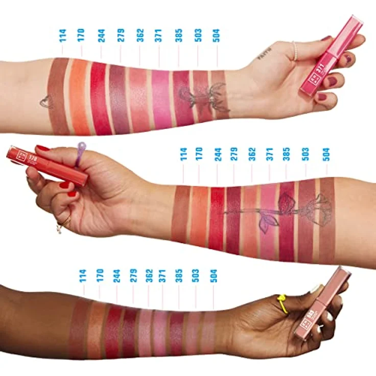 3INA The Color Lip Glow, hydratisierender Lippenstift mit Glanz, Farbton 504 - Medium, nude taupe, 1,6 g – Bild 5