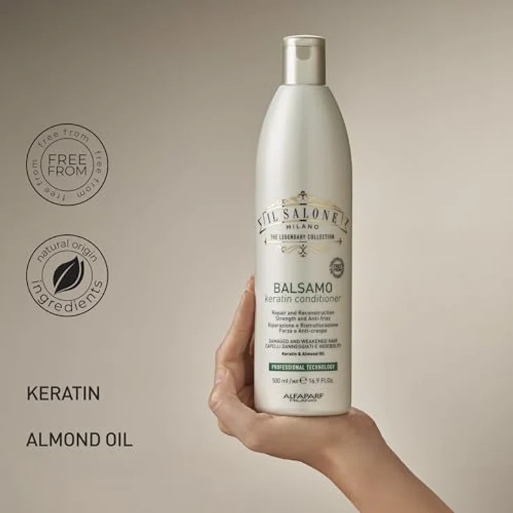 Alfaparf Milano Il Salone Milano Keratin, Conditioner für beschädigtes Haar, 500 ml, nährt und schützt vor Umwelteinflüssen – Bild 8