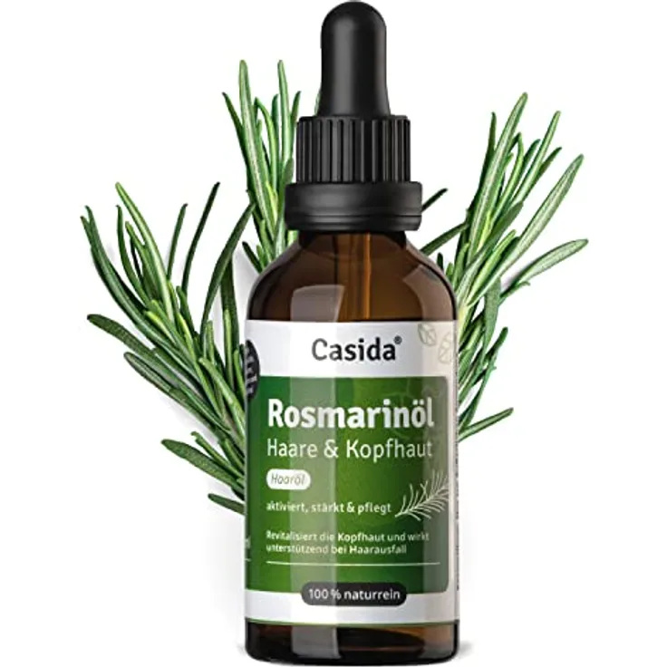 Casida® Rosmarinöl Haare & Kopfhaut - Haaröl bei Haarausfall mit Rizinusöl - Made In Germany - Apotheke 50 ml