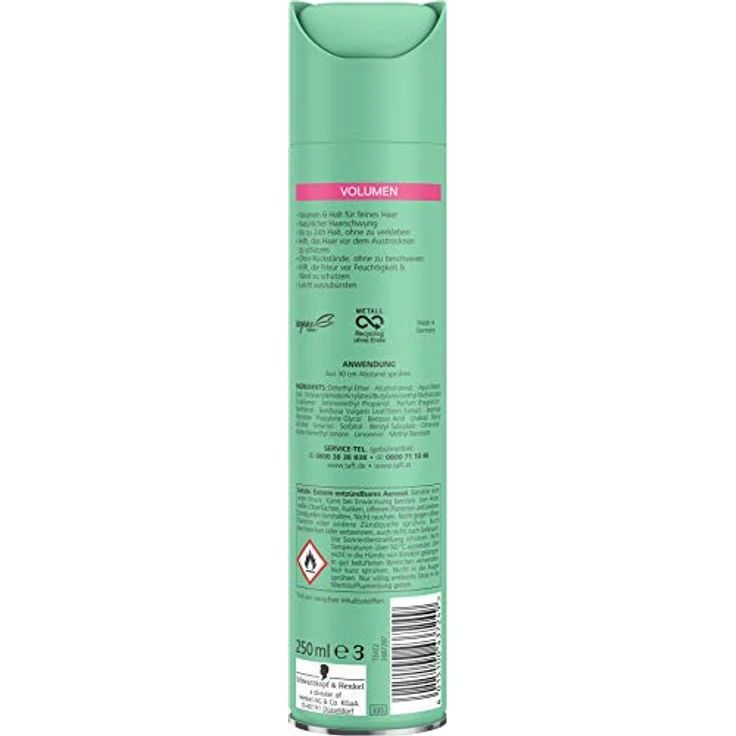 Schwarzkopf Taft Volumen Haarspray Halt 4, 250 ml – Bild 2