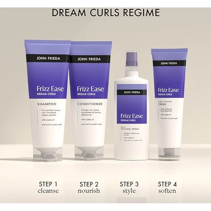 John Frieda Dream Curls Shampoo, 250 ml, feuchtigkeitsspendendes Shampoo für lockiges Haar – Bild 6