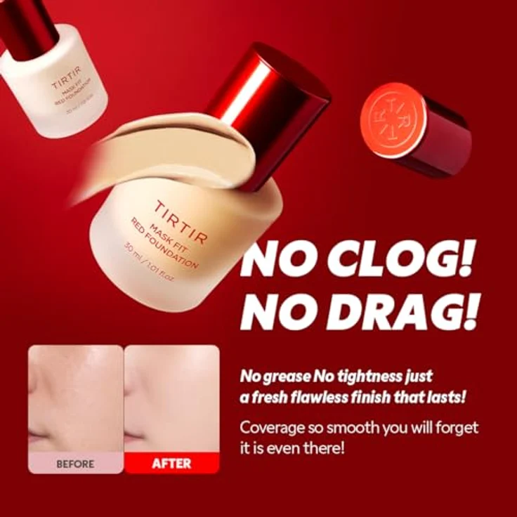 TIRTIR Mask Fit Red Foundation, flüssiges Make-up mit feuchtigkeitsspendender Wirkung, Farbton 30N Rich Honey, 30 ml – Bild 4