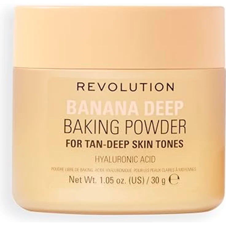 Revolution Banana Baking Powder, 30 g, talkfreie Formel mit Vitamin E und Hyaluronsäure für mattiertes Finish – Bild 1