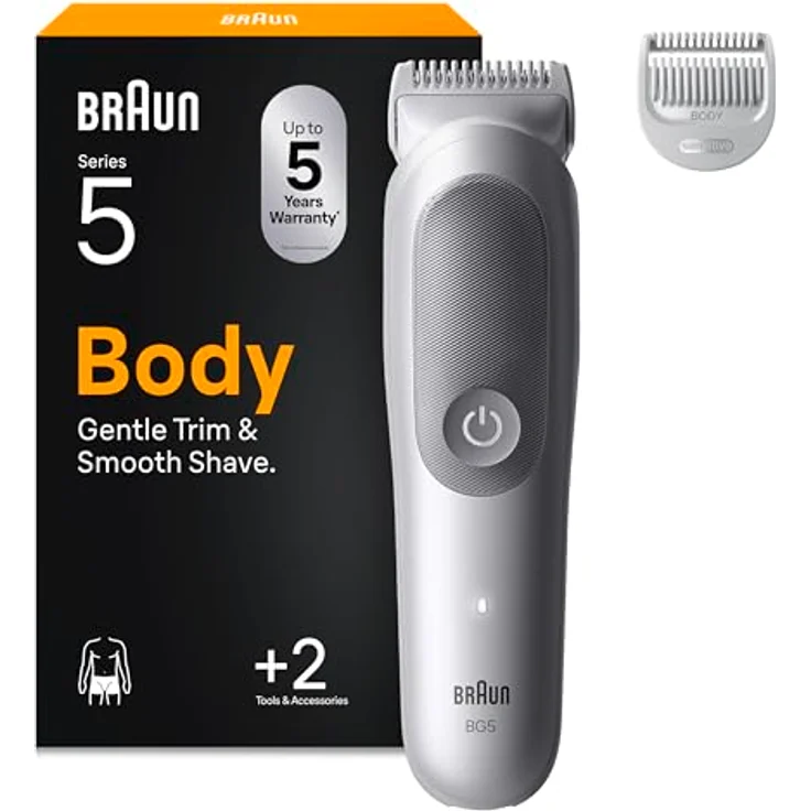 Braun Series 5 BG5500, Body Trimmer für Männer, Nass & Trocken, Akku, Grau, Weiß – Bild 2