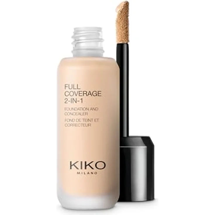 KIKO Milano Full Coverage 2-In-1 Make-up und Korrektor, WR10 Warm Rose, 25 ml, hohe Deckkraft, kaschiert Hautmakel und dunkle Augenringe