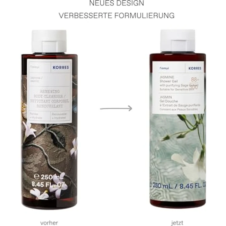 Korres Jasmine, reinigendes Duschgel 250 ml, feuchtigkeitsspendend für Damen – Bild 2