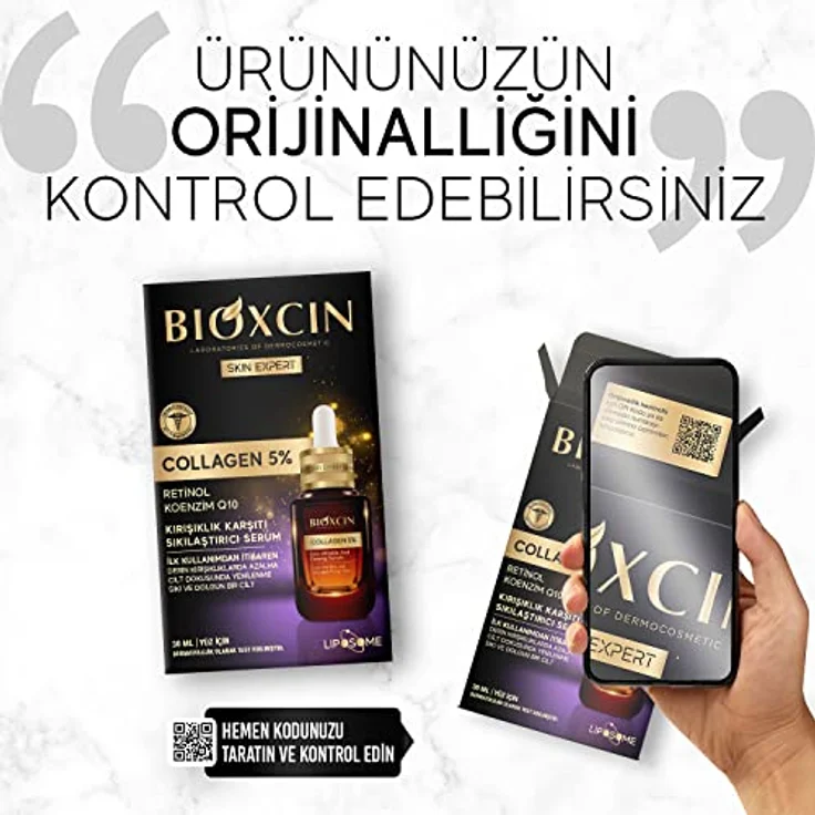 Bioxcin Collagen 5% Anti-Falten-Gesichtsserum, straffungs- und regenerierende Formel mit Retinol und Coenzym Q10, 30 ml – Bild 4