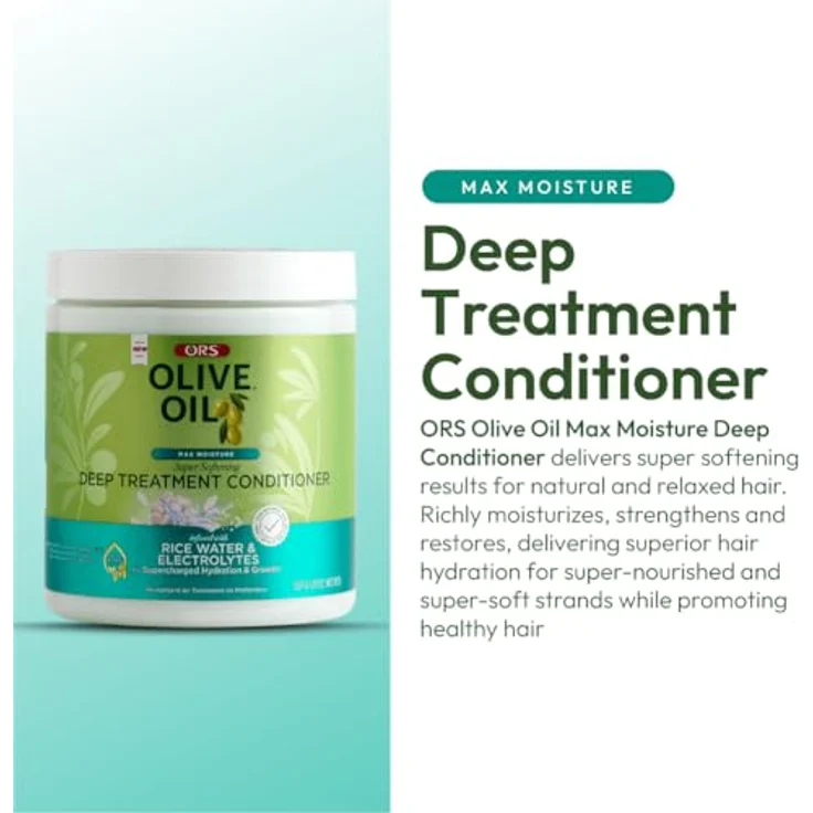 ORS Max Moisture Deep Conditioner 567g, mit Kokosöl, hydrolysiertem Kollagen & Seidenproteinen, reduziert Frizz für geschmeidiges Haar – Bild 4