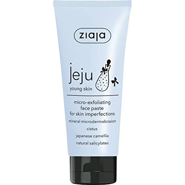 Ziaja Jeju Pasta Microexfoliante Facial - 75 ml, sanfte Gesichtsreinigung mit biologisch abbaubaren Peelingsubstanzen