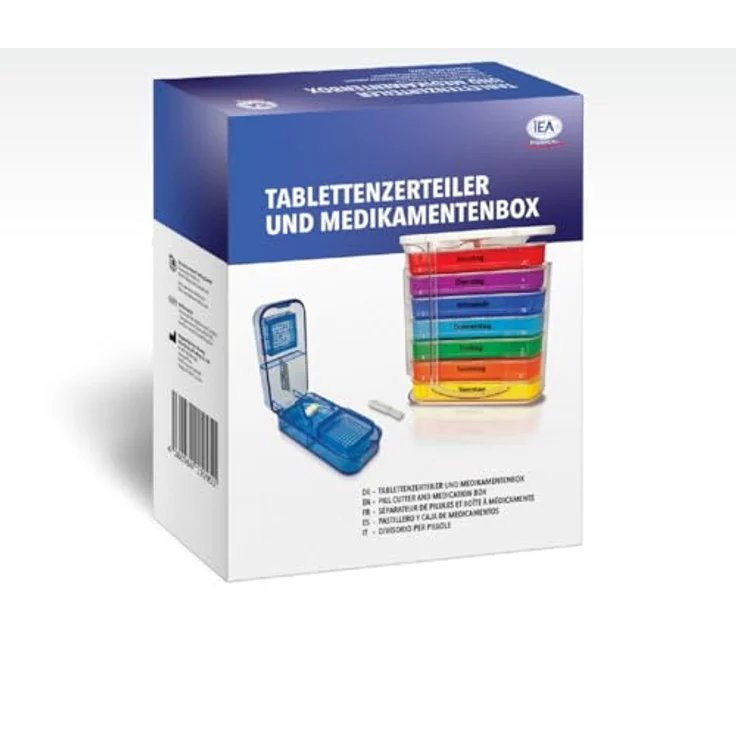 IEA Medical Medikamentenbox Set – kompakte Box mit Tablettenzerkleinerer, ideal für Reisen, Pflege, Alltag & sichere Medikamentenaufbewahrung – Bild 8