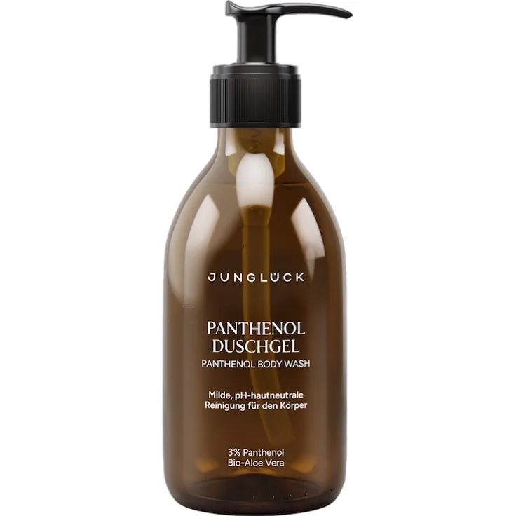 Junglück Panthenol Duschgel, pH-neutrales Duschgel mit 3% Panthenol und Bio-Aloe Vera, 240 ml