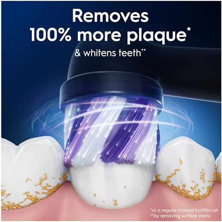Oral-B iO Series Radiant White Black Ersatzköpfe, Plaque-Entfernung, Zahnaufhellung, 3 – Bild 3