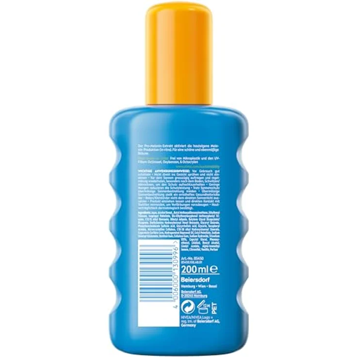 Nivea SUN Schutz & Bräune Spray LSF 50, 200ml, wasserfest, nicht fettend, Pro-Melanin-Extrakt – Bild 10