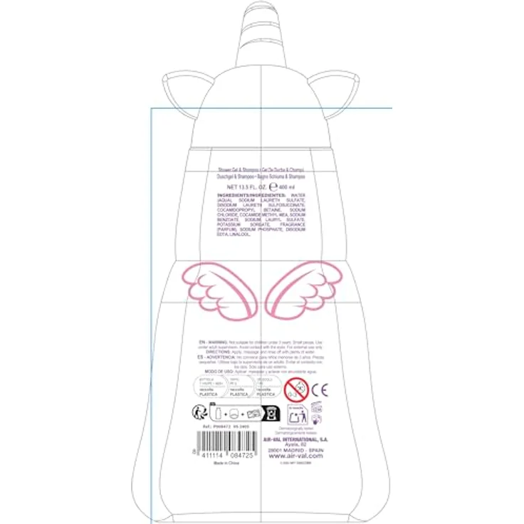 Unicorn 2in1 Duschgel & Shampoo mit milder Pflegeformel 2D Figur Einhorn 400 ml – Bild 4