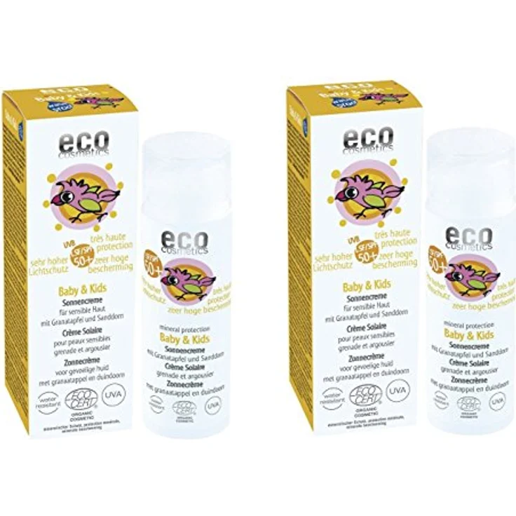 eco cosmetics Baby Sonnencreme LSF50, wasserfest, vegan, ohne Mikroplastik, Naturkosmetik für Gesicht und Körper 50ml – Bild 2