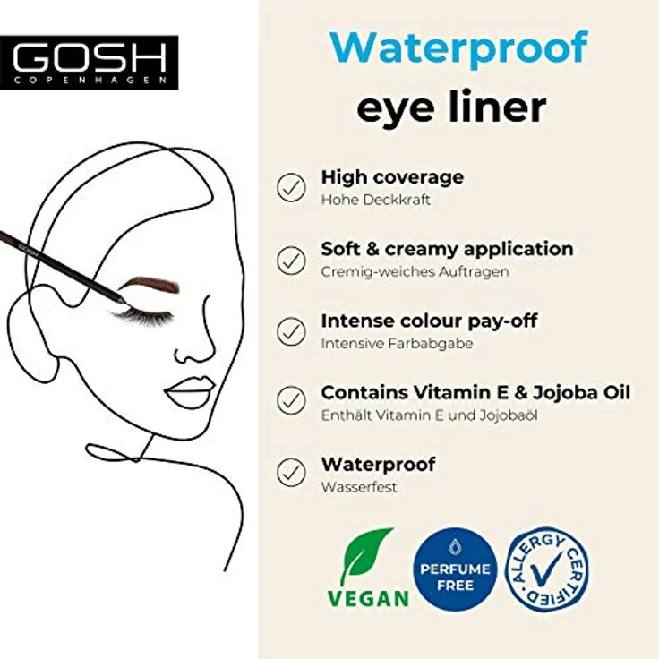 Gosh Velvet Augen Make-up Touch Eyeliner waterproof truly brown 1,2 g  – Bild 3