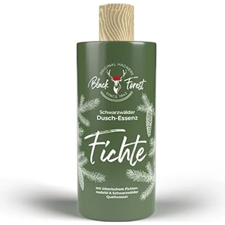Original Hagners Black Forest Dusch-Essenz Fichte mit ätherischem Fichtennadelöl & Schwarzwälder Quellwasser, 300 ml, vegan
