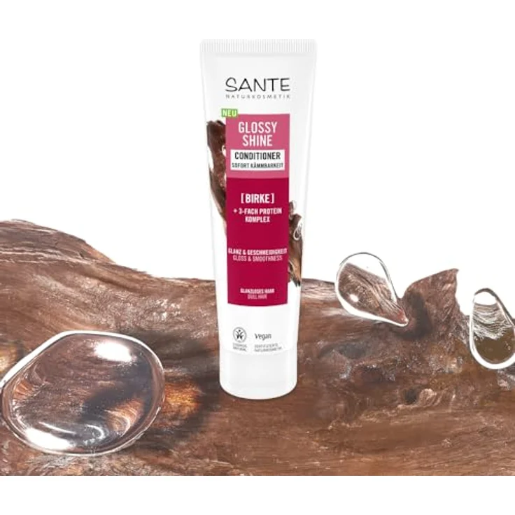 Sante Naturkosmetik Glossy Shine Conditioner, 150 ml - Pflegende Haarspülung mit Bio-Birkenblattextrakt für glänzendes und geschmeidiges Haar – Bild 3