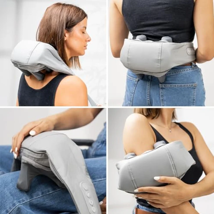 InnovaGoods Silax, Wiederaufladbares 6D-Nacken- und Rückenmassagegerät mit 3 Massagemodi, Wärmefunktion und Tragbarkeit, grün – Bild 3