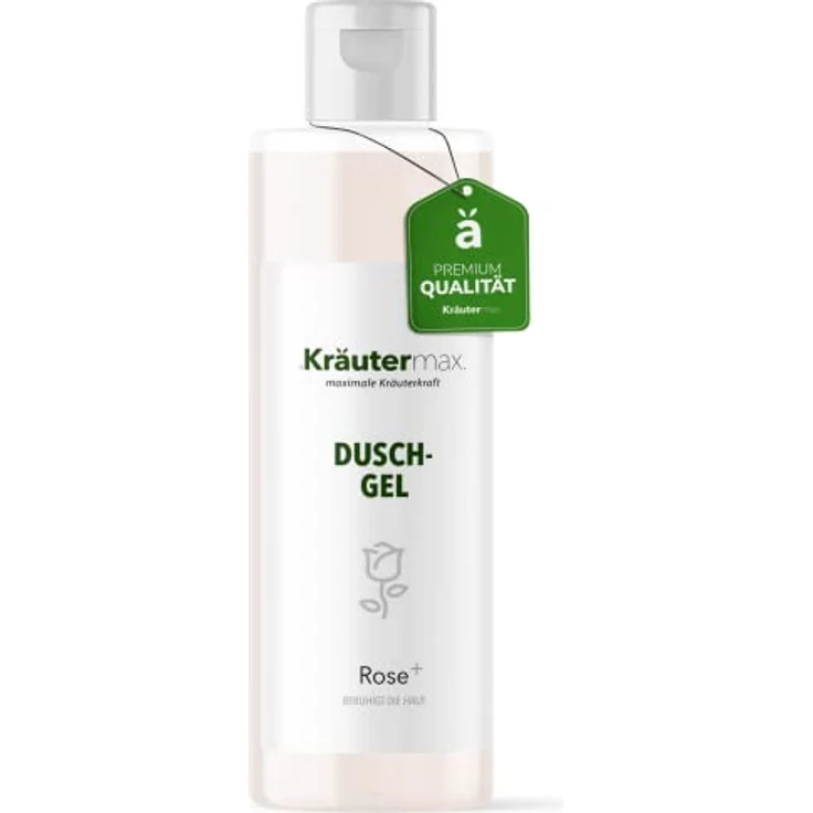 Kräutermax. Rose Duschgel mit Damascena Rosenöl auch als Shampoo mit Rosenduft, 250 ml – Bild 1