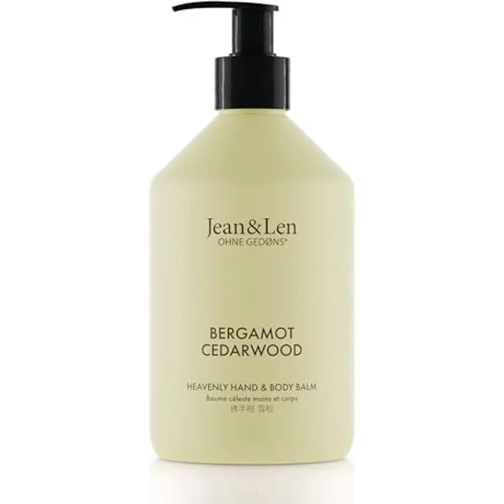 Jean & Len Heavenly Hand- & Body Balm Bergamot & Cedarwood, 500 ml mit Bio-Arganöl, Sheabutter, ohne Parabene & Silikone, hochwertige Flasche – Bild 1