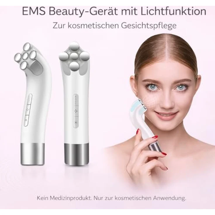 COOL-i ® Gesichtsmassagegerät RF-EMS-LED, multifunktionales Beautygerät für Gesichts- & Halsmassage, kabellos & wiederaufladbar – Bild 5