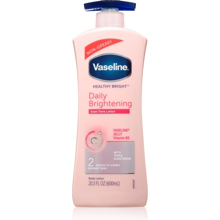 Vaseline Daily Brightening, Aufhellende Bodylotion mit Niacinamid, 600 ml für alle Hauttypen