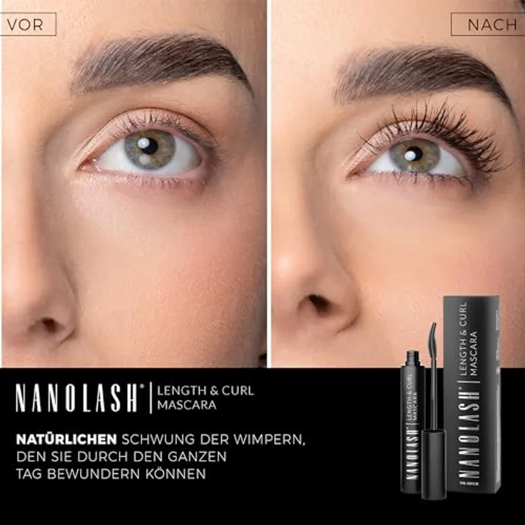 NoName Length & Curl Mascara, Verlängerungs- und Lockenmascara 10ml für perfekt lange und gelockte Wimpern, Schwarz – Bild 2