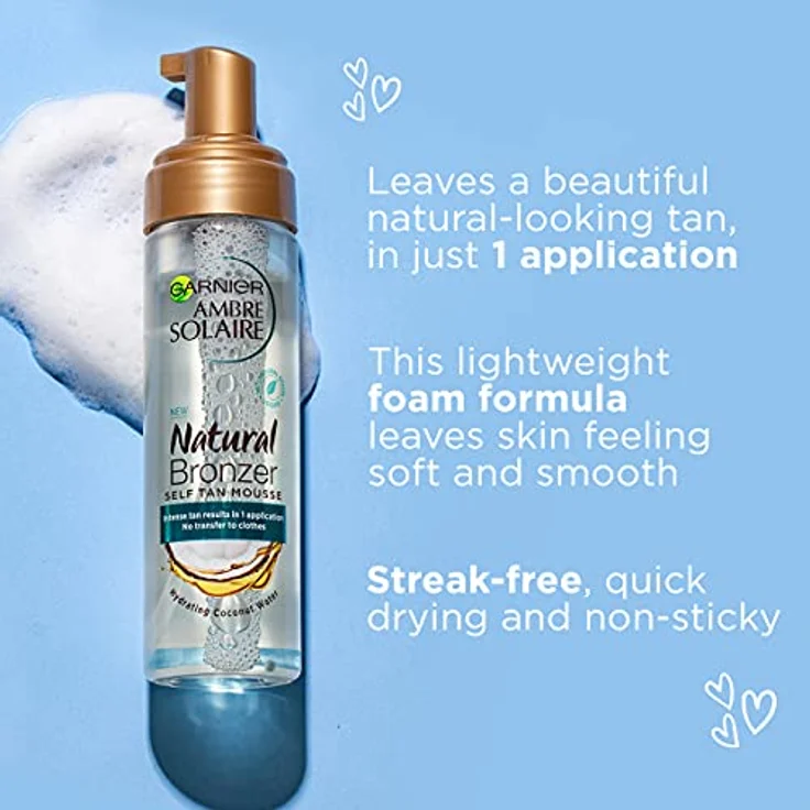 Garnier Natural Bronzer Self Tan Mousse (Coconut), 300 g – Bild 3